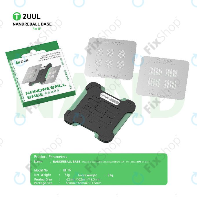 Magnetická základna pro reballing NAND, oboustranná, 2UUL BH16