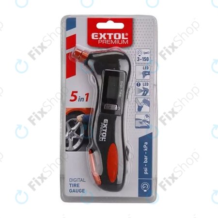 Extol Premium 8863050 Emergency - Měřič Tlaku v Pneumatikách 5v1