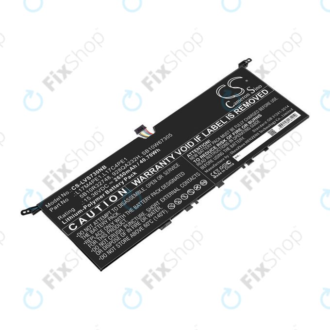 Baterie pro Lenovo IdeaPad 730-13, 2650mAh, Li-Pol, 15.36V, 5B10R32748, HQ