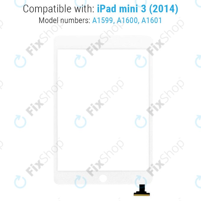 Apple iPad Mini 3 - Dotykové sklo (White)