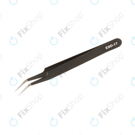 Vetus ESD-17 - Antistatická Kovová Pinzeta s Přehnutou Špičkou (115mm)