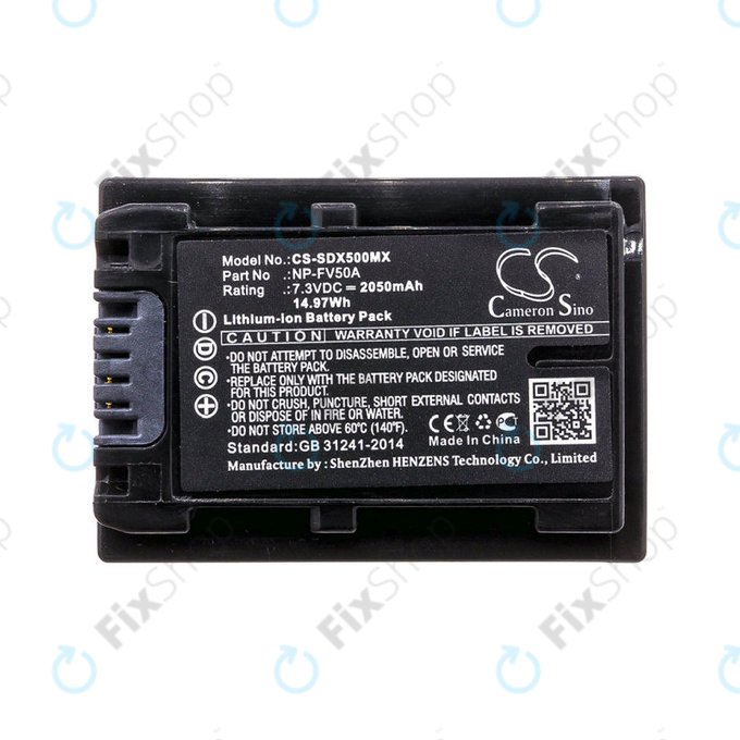 Baterie pro Sony Fdr-Ax33, Sony Fdr-Ax40, Sony Fdr-Ax45, Sony Fdr-Ax, 2050mAh, Li-Ion, 7.3V, NP-FV50A, HQ
