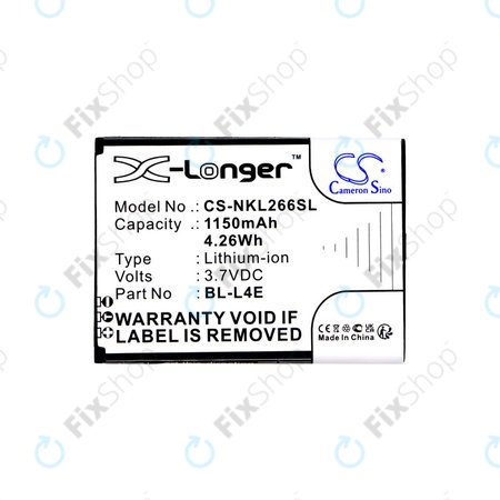 Baterie pro Nokia 2660 Flip 4G, 1150mAh, Li-Ion, 3.7V, BL-L4E, HQ