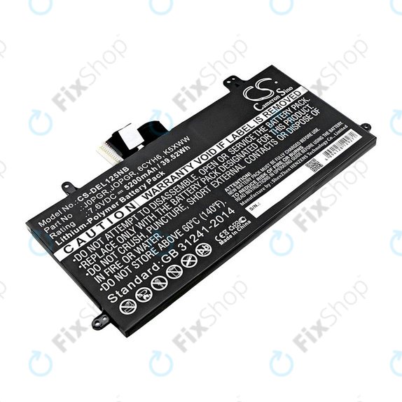 Baterie pro Dell Latitude 5290, Latitude 12 5285, 5200mAh, Li-Pol, 7.6V, J0PGR, HQ