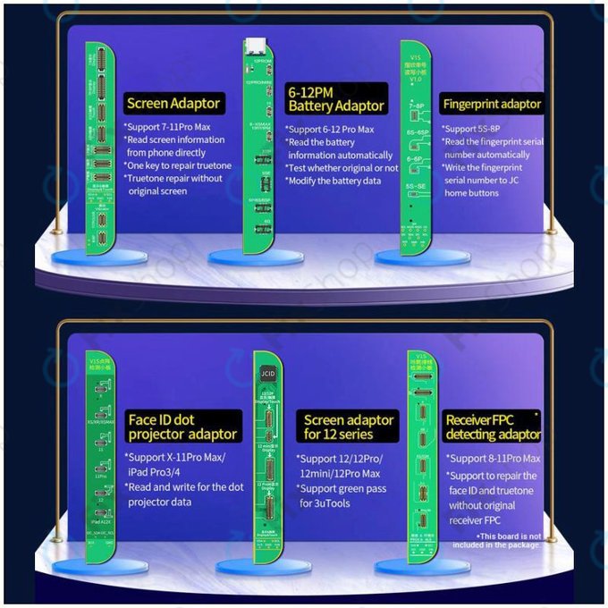 JC V1SE Programmer + LCD, Battery, Fingerprint, Face ID a 12-series Boards (iPhone 7 - 12 Pro Max)