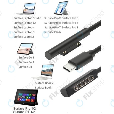 BY-006S - Multifunkční Napájecí Kabel pro Microsoft Surface Book, Go, Laptop, Pro, RT