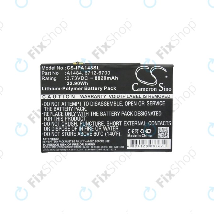 Apple iPad Air, iPad (5th Gen 2017), iPad (6th Gen 2018) - Baterie A1484, 6712-6700 8820mAh HQ