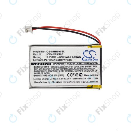 Baterie pro Sena SMH-5, 350mAh, Li-Pol, 3.7V, ICP40/25/40P, HQ