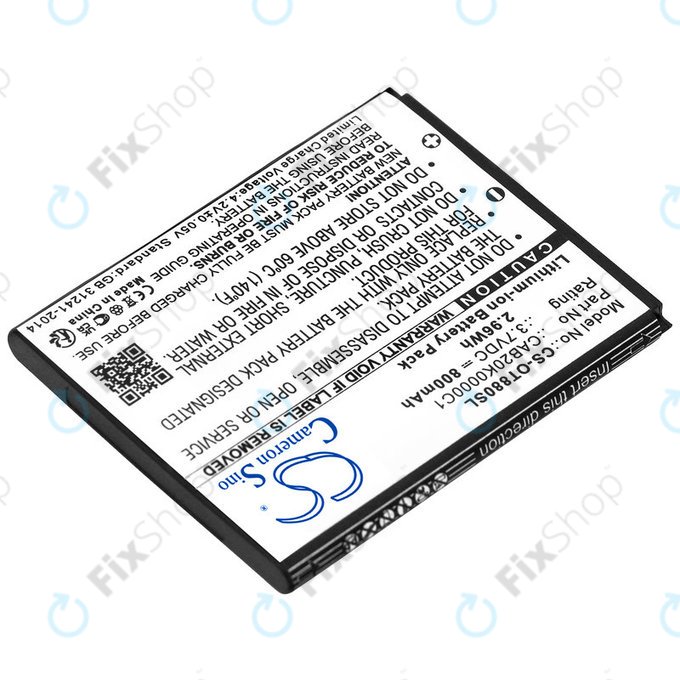 Baterie pro Alcatel Onetouch, 800mAh, Li-ion, 3.7V, BTR510AB, HQ