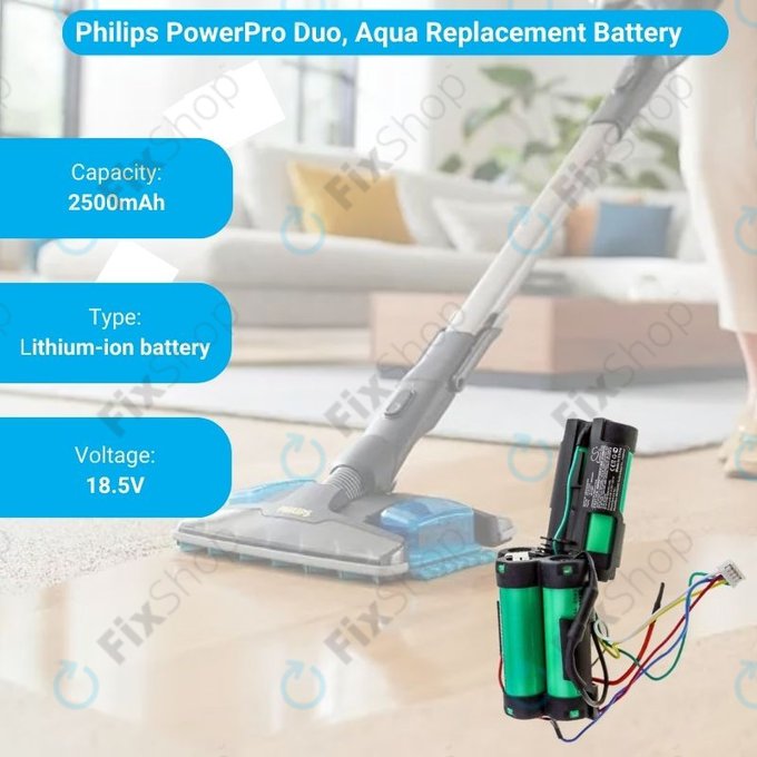 Philips PowerPro Duo, PowerPro Aqua - Baterie 5ICR19/65 Li-Ion 18.5V 2500mAh HQ