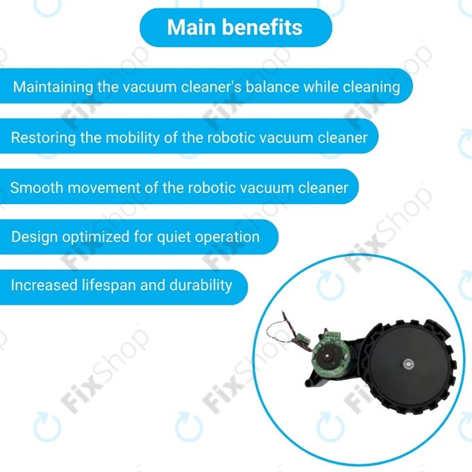 Xiaomi Robot Vacuum X10, Dreame Z10 Pro, L10 Plus, D10 Plus - Kolo s Motorem (Levé) (Černé)