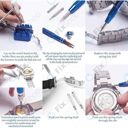 Sada hodinářských nástrojů na opravu hodinek - 185ks
