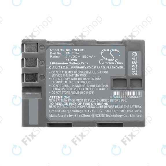 Baterie pro Nikon D100, D200, D50, D70, D70s, D80, D300S, D700, D90, D300, 1500mAh, Li-Ion, 7.4V, EN-EL3e, HQ
