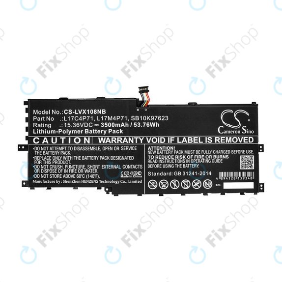 Baterie pro Lenovo ThinkPad X1 Yoga 2018, 3500mAh, Li-Pol, 15.36V, L17C4P71, HQ