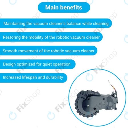 Xiaomi Mijia E10, E12, Mi Robot Vacuum Mop 2 Lite, 2 Pro - Kolo s Motorem (Pravé) (Černé)