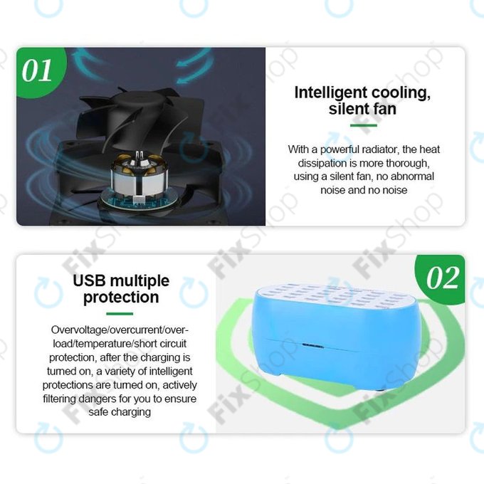Relife RL-304M - Smart Servisní USB Stanice - 30x USB / 160W