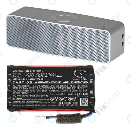 Baterie pro LG Music Flow P7, Xboom Go PK7, 3400mAh, Li-Ion, 7.4V, TD-Bb11LG, HQ