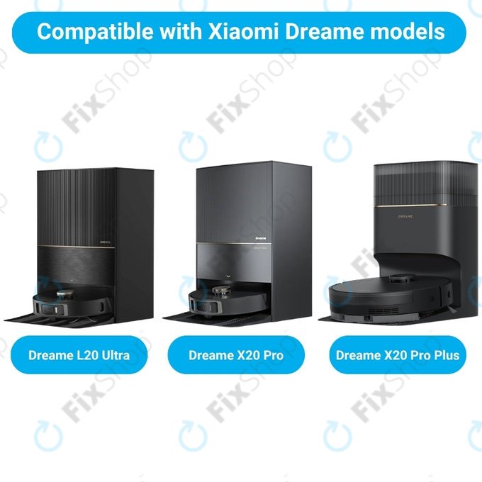 Sada náhradních dílů pro Xiaomi Dreame L20 Ultra, X20 Pro, X20 Pro Plus (1x Hlavní kartáč, 2x Filtr, 2x Boční kartáč – černý)