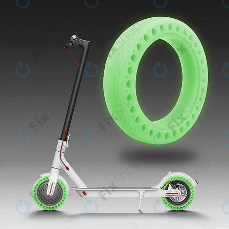 Xiaomi Mi Electric Scooter 1S, 2 M365, Essential, Pro, Pro 2 - Odolná Plná Bezdušová Pneumatika (Green Fluorescent)