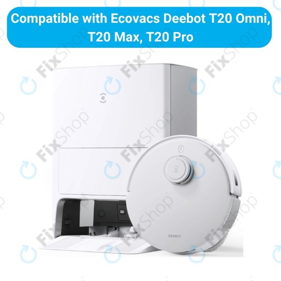 Sada náhradních dílů pro Ecovacs T20, T20 Max, T20 Pro (1x Hlavní kartáč, 2x Filtr, 2x Boční kartáč – bílý, 4x Mopovací útěrka, 2x Sáček na prach)