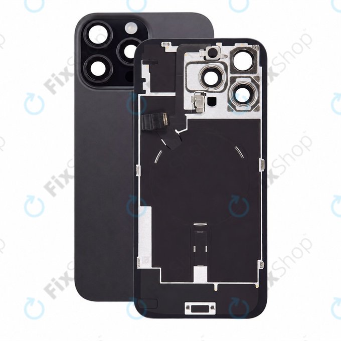 Sklo zadního housingu pro iPhone 16 Pro Max, Black Titanium, Pulled A