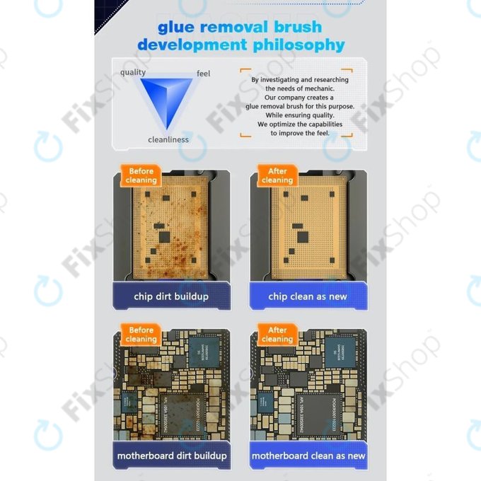 Mechanic - Ocelový kartáček na PCB/BGA pro čištění IC podložek a odstranění lepidla