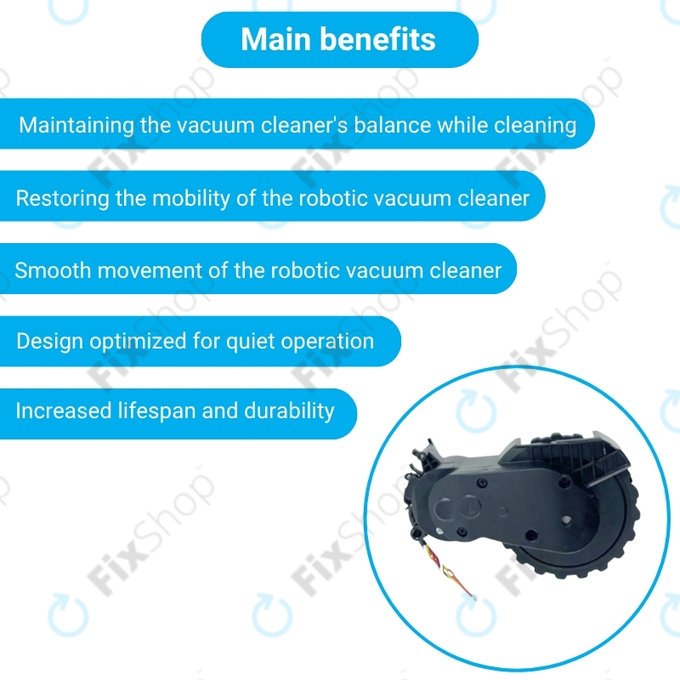 Xiaomi Mijia E10, E12, Mi Robot Vacuum Mop 2 Lite, 2 Pro - Kolo s Motorem (Levé) (Černé)