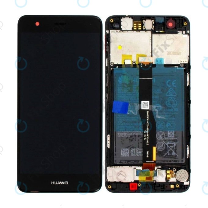 Huawei Nova - LCD Displej + Dotykové Sklo + Rám + Baterie (Black) - 02351CKD, 02350YRH Genuine Service Pack