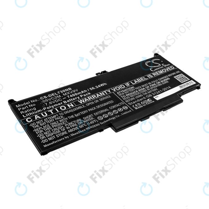 Baterie pro Dell Latitude 13 7300, 14 7400, 7400mAh, Li-Pol, 7.6V, 05VC2M, HQ
