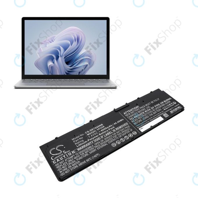 Baterie pro Dell Latitude E7240, 7250, 12, 6000mAh, Li-Pol, 7.4V, VFV59, HQ