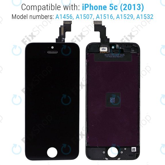 Apple iPhone 5C - LCD Displej + Dotykové sklo + Rám (Černá) Original Refurbished