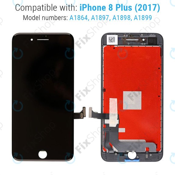 Apple iPhone 8 Plus - LCD Displej + Dotykové Sklo + Rám (Black) TFT