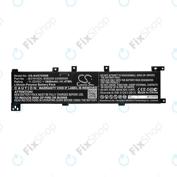 Baterie pro Asus A705QA, Asus F705MA-Bx030t, 3600mAh, Li-Pol, 11.52V, B31N1635, HQ