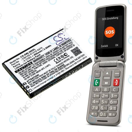 Baterie pro Saiet Lumina, Ready, Single, Brondi Amico Favoloso, Gigaset GI390, 590, 800mAh, Li-Ion, 3.7V, V30145-K1310-X470, HQ