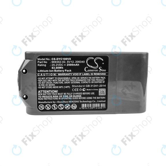 Dyson V10 - Baterie 969352-02, SV12, 206340 Li-Ion 25.2V 2500mAh HQ