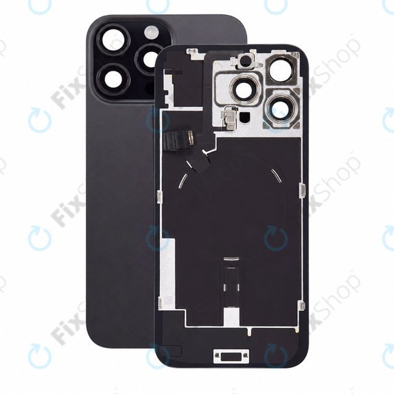 Sklo zadního housingu pro iPhone 16 Pro Max, Black Titanium, Pulled A