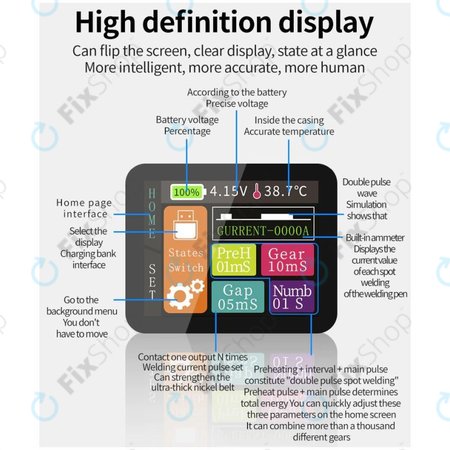 Docreate SW - Přenosná Bodová Svářečka Baterií s Displejem (5000mAh)