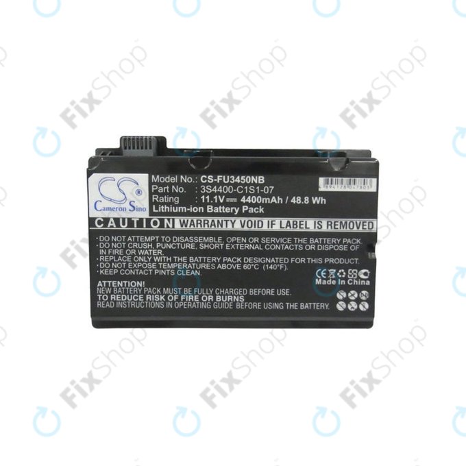 Baterie pro Fujitsu Amilo Pi3450, Amilo Pi3525, Amilo Pi3540, 4400mAh, Li-Ion, 11.1V, 3S4400-C1S1-07, HQ