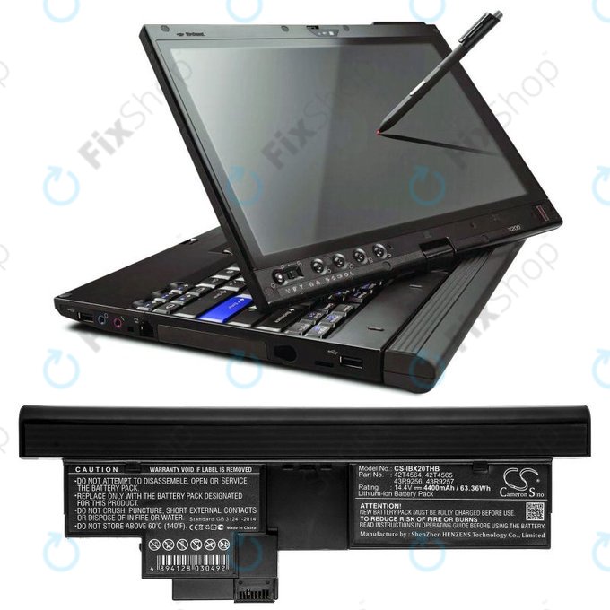 Baterie pro Lenovo Thinkpad X200, X200s, 4400mAh, Li-Ion, 14.4V, 42T4564, HQ