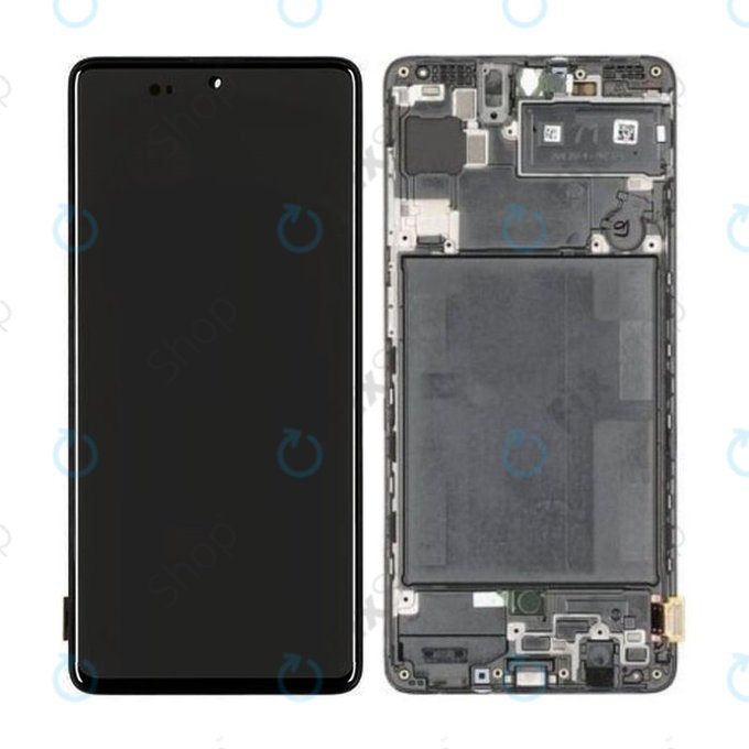 Samsung Galaxy A71 A715F - LCD Displej + Dotykové Sklo + Rám (Prism Crush Black) - GH82-22152A, GH82-22248A Genuine Service Pack