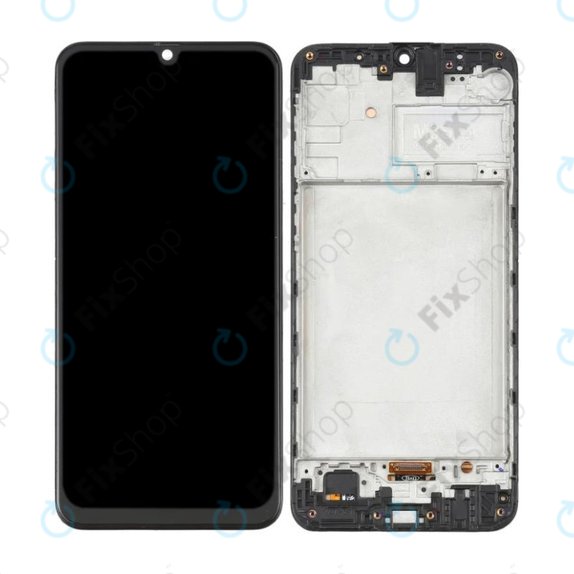 Samsung Galaxy M31 M315F - LCD Displej + Dotykové Sklo + Rám (Space Black) OLED