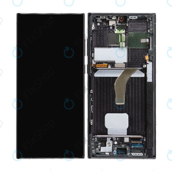 Samsung Galaxy S22 Ultra S908B - LCD Displej + Dotykové Sklo + Rám (Phantom Black) TFT