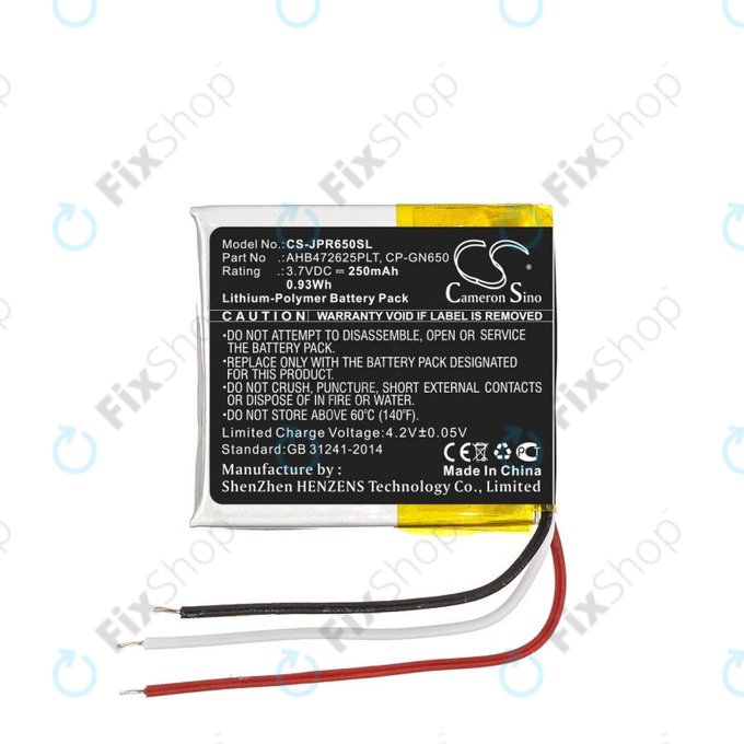 Baterie pro Jabra Evolve 65, 80, 250mAh, Li-Pol, 3.7V, AHB472625PLT, HQ