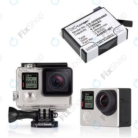 Baterie pro GoPro Hero 4, 1160mAh, Li-Ion, 3.8V, AHDBT-401, HQ