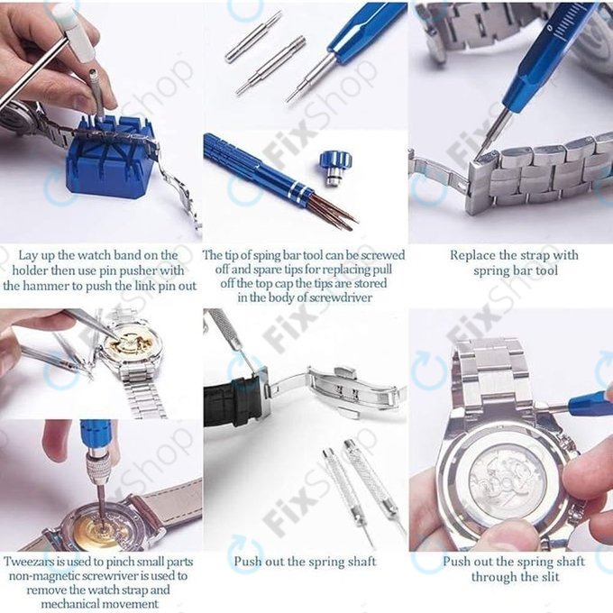 Sada hodinářských nástrojů na opravu hodinek - 185ks