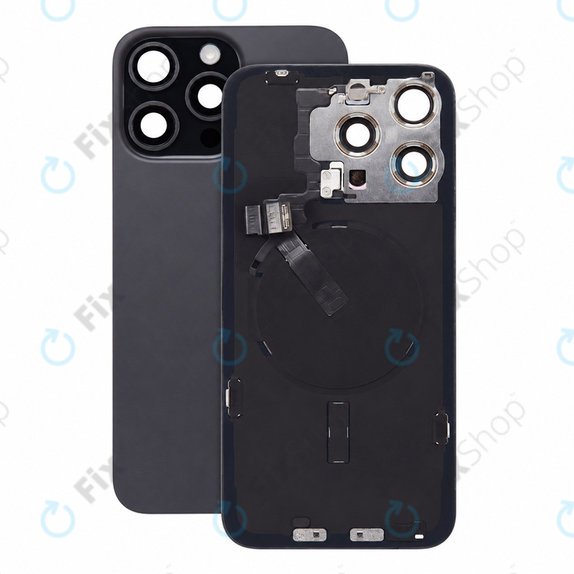 Sklo zadního housingu pro iPhone 15 Pro Max, Black Titanium, Pulled A