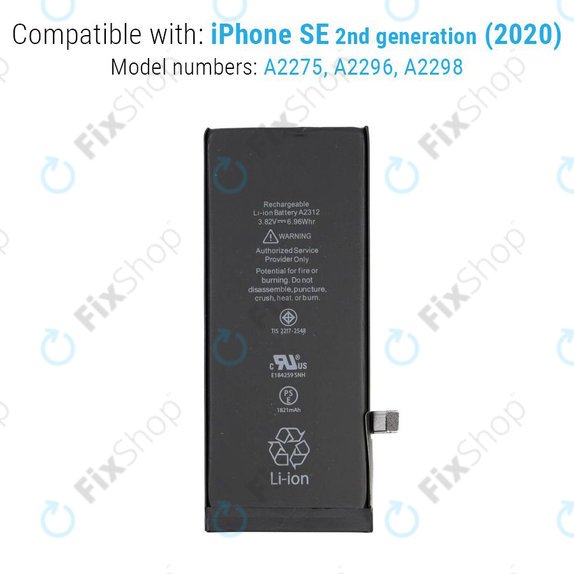 Baterie pro iPhone SE (2nd Gen 2020), 1821mAh, A2312, Service Pack