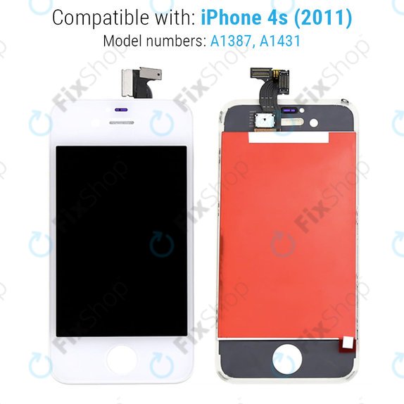 Apple iPhone 4S - LCD Displej + Dotykové Sklo + Rám (White) TFT