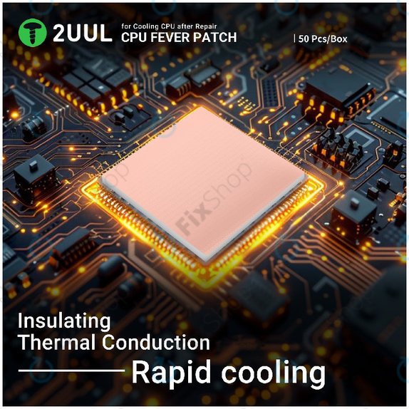 Teplovodivá podložka pro CPU, 2UUL SC09, 17x15x1.5mm