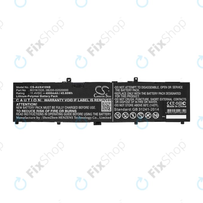 Baterie pro Asus UX310, UX310UAK, UX410UQ, 4000mAh, Li-Pol, 11.4V, B31N1535, HQ